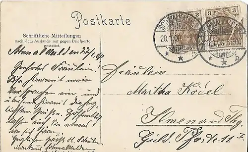 AK Schmalkalden i. Thür. Weidebrunnergasse. ca. 1908, Postkarte. Serien Nr