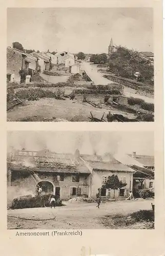 AK Amenoncourt. Frankreich. ca. 1921, Postkarte. Ca. 1921, Verlag Fritz Knecht