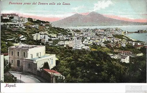 AK Napoli. Panorama preso dal Vomero colla via Tasso. ca. 1913, Postkarte