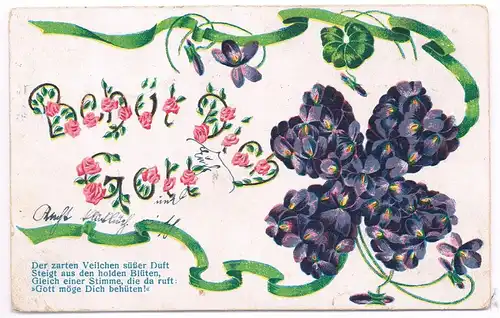 AK Behüt Dich Gott. Postkarte, ca. 1907, gelaufen, gebraucht, gut