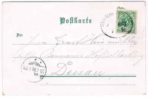 AK Gruss aus ... Postkarte, ca. 1898, gelaufen, gebraucht, gut