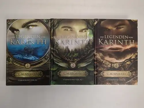 3 Bücher Die Legenden von Karinth 1, 2, 4. C. M. Spoerri, signiert, Sternensand