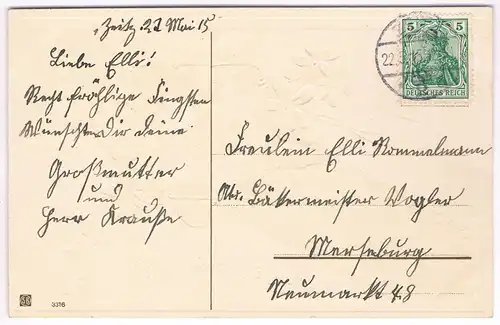 AK Herzliche Pfingstgrüße. Postkarte, ca. 1915, gebraucht, gut, gelaufen