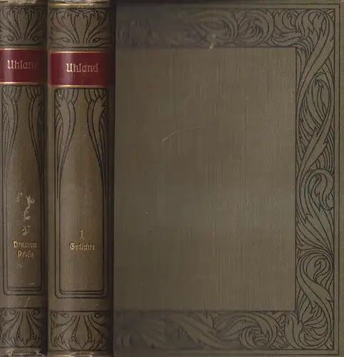 Buch: Uhlands Werke Band 1+2, Uhland, Ludwig. 2 Bände, ca. 1895, Gedichte, Prosa