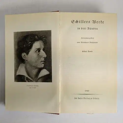 Buch: Schillers Werke in drei Bänden, Friedrich Schiller, Insel Verlag, 3 Bände