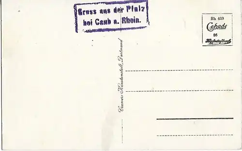 AK Die Pfalz bei Caub. ca. 1905, Postkarte. Ca. 1905, gebraucht, gut