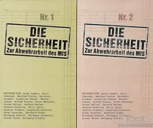 Buch: Die Sicherheit, Grimmer, Reinhard / Werner / Opitz / Schwanitz. 2 Bände