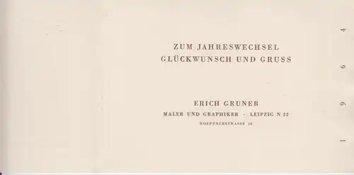 Grafik: Zum Jahreswechsel  Glückwunsch und Gruss - 1964, Gruner, Erich, 1963