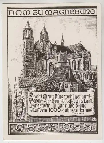 AK Dom Magdeburg, ca. 1955, Gebr. Garloff, ungelaufen, gebraucht, gut