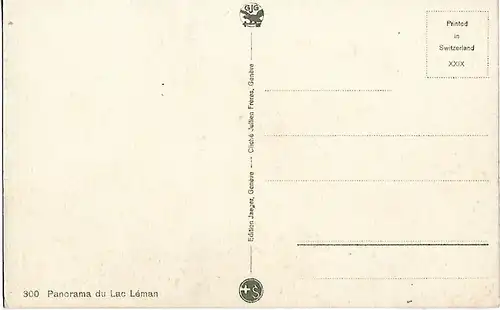 AK Panorama du Lac Leman. ca. 1913, Postkarte. Serien Nr, ca. 1913