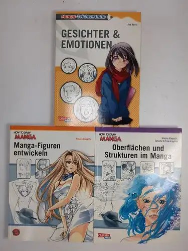 3 Bücher Manga: How to draw Manga / Manga-Zeichenstudio, Carlsen, Manga zeichnen