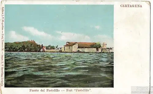 AK Cartagena. Fort Pasteliilo. ca. 1913, Postkarte. Ca. 1913, gebraucht, gut