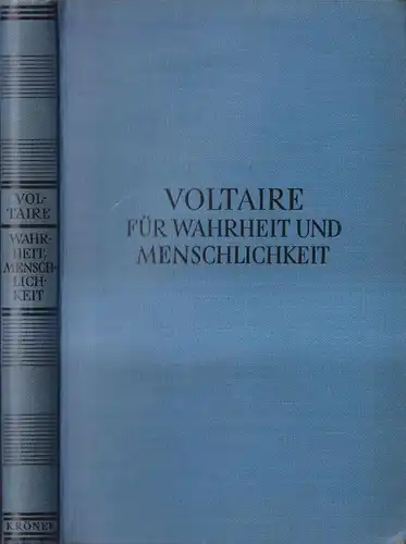 Buch: Für Wahrheit und Menschlichkeit, Voltaire. Kröners Taschenausgabe 40