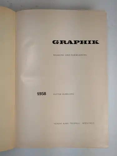 12 Hefte Graphik 11. Jahrgang 1958 Heft 1-12 (komplett), Karl Thiemig Verlag