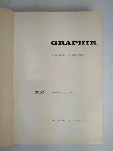 12 Hefte Graphik 10. Jahrgang 1957 Heft 1-12 (komplett), Karl Thiemig Verlag