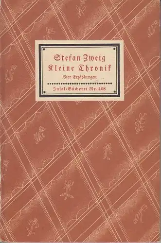 Buch: Kleine Chronik, Zweig, Stefan, Insel-Verlag, gebraucht, gut