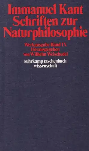 Buch: Schriften zur Naturphilosophie, Kant, Immanuel, 1980, Suhrkamp