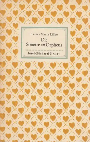 Insel-Bücherei 115, Die Sonette an Orpheus, Rilke, Rainer Maria. 1950
