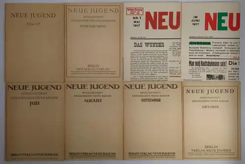 Buch: Neue Jugend 1916/17, Malik / Rütten & Loening, Nachdruck, 8 Hefte