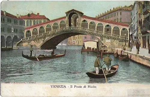 AK Venezia. Il Ponte di Rialto. ca. 1903, Postkarte. Serien Nr, ca. 1903