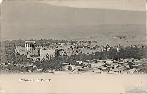 AK Panorama de Baalbek. ca. 1907, Postkarte. Ca. 1907, gebraucht, gut