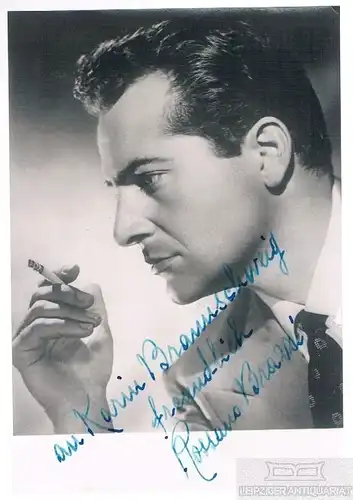 Rossano Brazzi. Autogrammkarte. Signiert, Autogrammkarte, gebraucht, gut