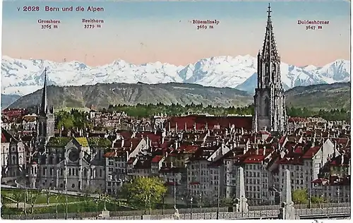 AK Bern und die Alpen. ca. 1924, Postkarte. Ca. 1924, Verlag Photoglob