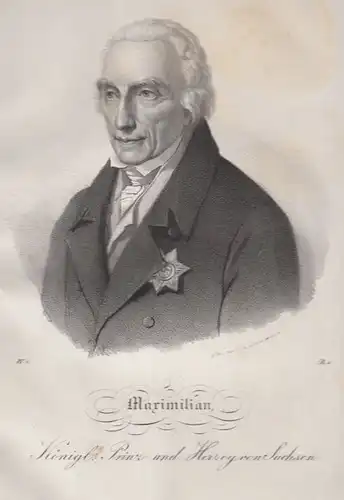 Maximilian Kronprinz von Sachsen (1759-1838), Original-Lithographie, Zimmermann