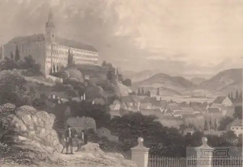 Rudolstadt. aus Meyers Universum, Stahlstich. Kunstgrafik, 1850, gebrauch 265932