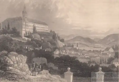 Rudolstadt. aus Meyers Universum, Stahlstich. Kunstgrafik, 1850, gebraucht, gut