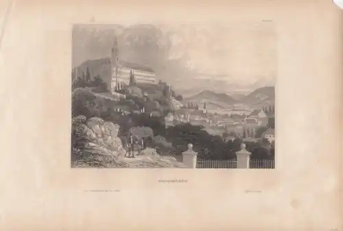 Rudolstadt. aus Meyers Universum, Stahlstich. Kunstgrafik, 1850, gebraucht, gut