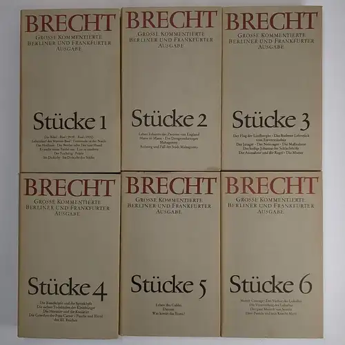 Buch: Stücke 1-6, Bertolt Brecht, Werke I-VI, Aufbau, Suhrkamp, 6 Bände