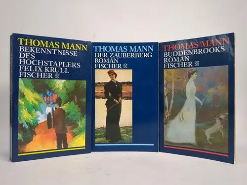 3 Bücher Thomas Mann: Felix Krull / Der Zauberberg / Buddenbrooks, Fischer