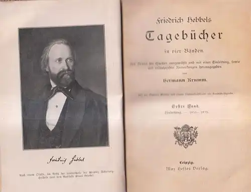 Buch: Friedrich Hebbels Tagebücher in vier Bänden, Hesse, 4 Teile in 2 Bänden