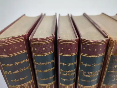 7 Bücher Gustav Freytag, Soll und Haben; Die verlorene Handschrift, Die Ahnen ..