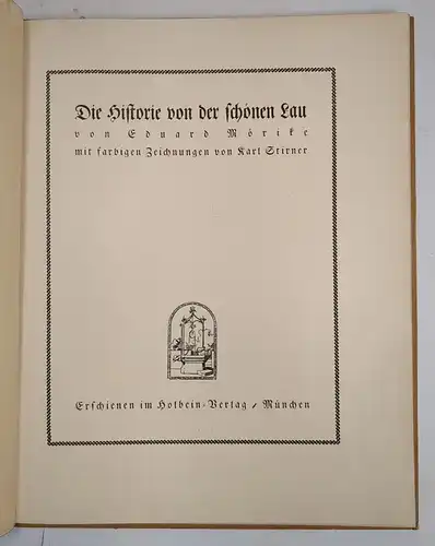 Buch: Die Historie von der schönen Lau, Eduard Mörike, Holbein, Karl Stirner