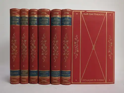 Buch: Max Dauthendeys Gesammelte Werke in sechs Bänden, 1925, A. Langen, 6 Bände