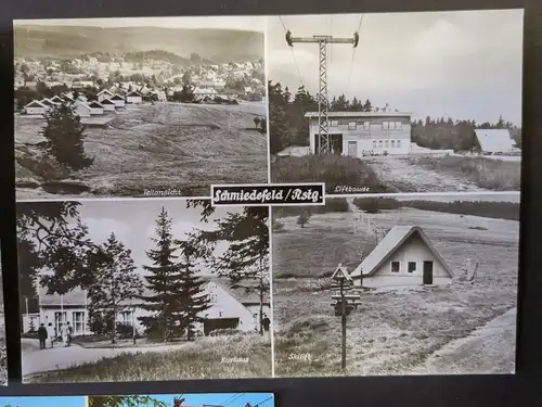 AK Lot: 5 DDR-Postkarten Schmiedefeld am Rennsteig, Thüringer Wald, Waldbad