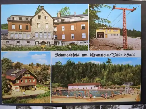 AK Lot: 5 DDR-Postkarten Schmiedefeld am Rennsteig, Thüringer Wald, Waldbad