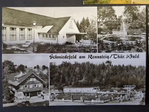 AK Lot: 5 DDR-Postkarten Schmiedefeld am Rennsteig, Thüringer Wald, Waldbad