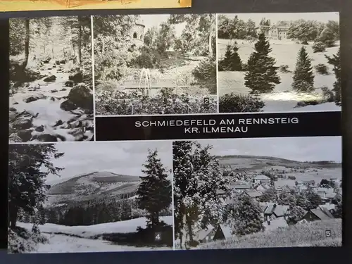 AK Lot: 5 DDR-Postkarten Schmiedefeld am Rennsteig, Thüringer Wald, Waldbad