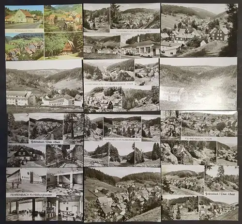 AK Lot: 12 Postkarten Fehrenbach bei Hildburghausen, Thüringer Wald, Werraquelle
