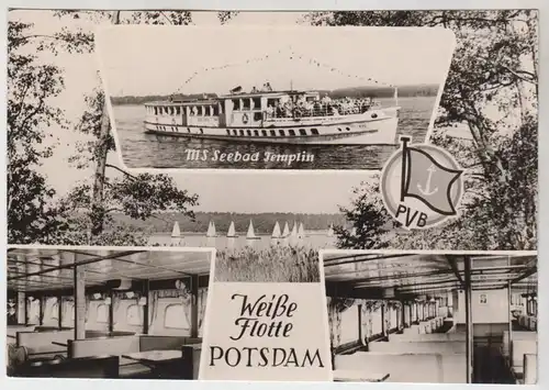 AK Weiße Flotte Potsdam / MS Seebad Templin, PGH Foto-Studio, ungelaufen