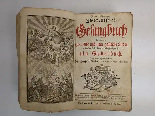 Buch: Neues vollständiges Zwickauisches Gesangbuch (3 Titel angefügt), Weller