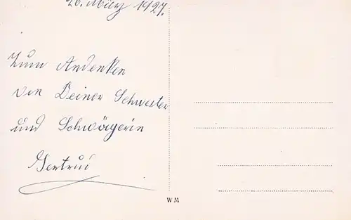AK Junges Fräulein an Stuhl. 1927, Postkarte. Fotokarte, 1927, gebraucht, gut