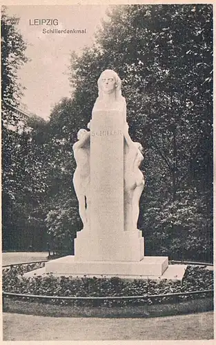 AK Leipzig. Schillerdenkmal. ca. 1915, Postkarte, Warenhaus Theodor Althoff