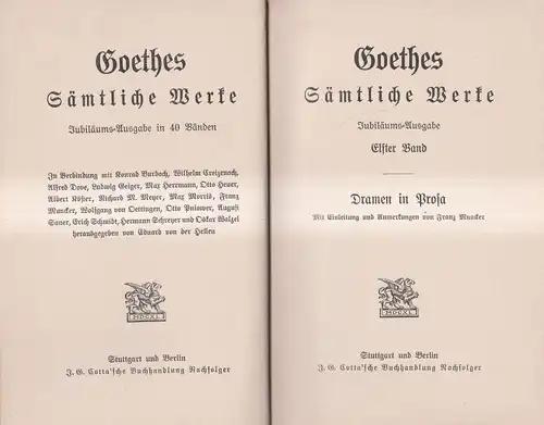 Buch: Goethes Sämtliche Werke 11 - Dramen in Prosa. J. W. Goethe, Cotta