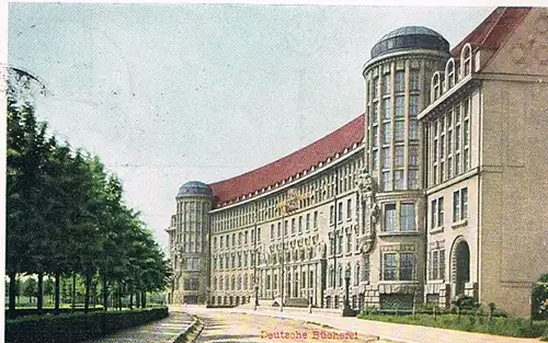 AK Leipzig. Deutsche Bücherei. ca. 1930, Postkarte. 1930, gebraucht, gut