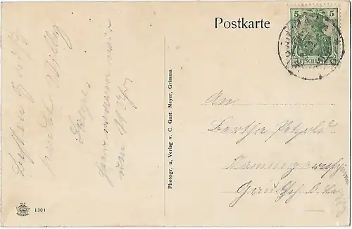 AK Grimma. Gattersburgen. ca. 1921, Postkarte. Serien-Nr, ca. 1921