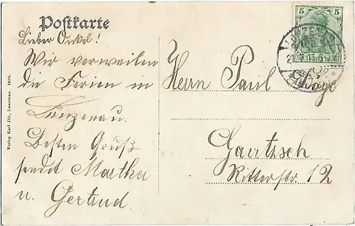 AK Gruss aus Lunzenau a. Mulde. ca. 1911, Postkarte. Serien-Nr, ca. 1911